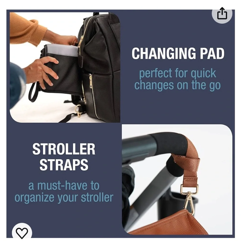 Lily diaper backpack with handles bundle-brown - Picture 3 of 5